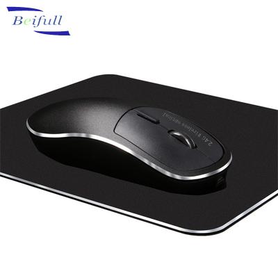 China Alloy material with high quality rechargeable wireless 2.4g mouse made of alloy material with metal mouse pad for sale