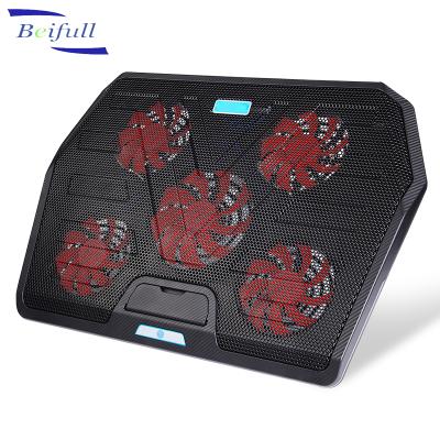 China 10 LED Light Offer14 Mode RGB Led Light Hot Sale 17 Inch Red Blue Laptop Cooler Para Laptop 5 RGB Fans for sale