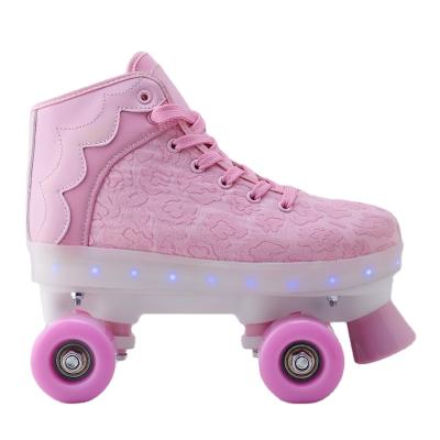 China LED Light 30-42 Flashlight Kids Quad Roller Fixed Size Skate for sale