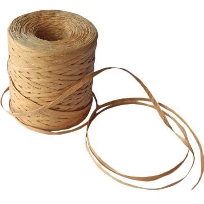 China Wholesale Natural Raffia Paper Craft Ribbon Wrapping Natural Paper Twine for sale