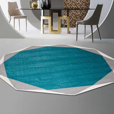 China Pure color polygon children's room carpet coffee table covers clothing store round bedroom washable carpet room rug for sale