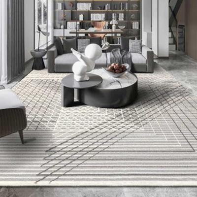 China Modern Washable Abstract Dining Room Rug Wool Designer Blankets Living Room Carpet for sale