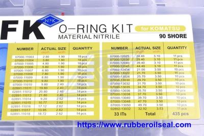 China 435pcs NBR90 Oring Searies Box Repair Seal 30 Sizes Oring Kit Set For Komatsu Excavator for sale