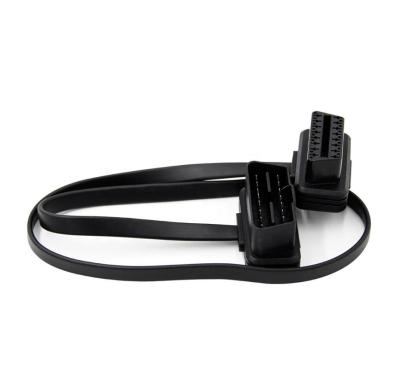 China Universal Flat OBD2 Extension Cable 16PIN ELM327 Male to OBDII Splitter 60cm obd 2 Diagnostic Connector Female Cable for sale