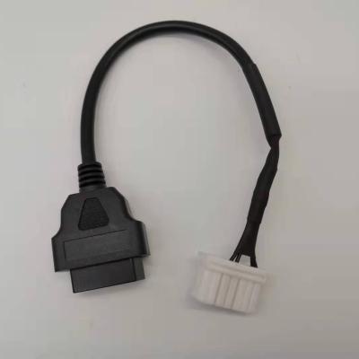 China Universal 12 Pin Male Female Connector OBD II Electronic Diagnostic Cable Wire Harness For Tesla Vehicle Mode S for sale