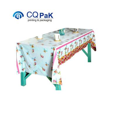 China Pvc Disposable Tablecloth China Factory EVA Waterproof Printed Fabric Pvc Plastic Pe Tablecloth for sale