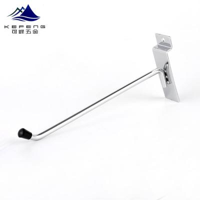 China Hot Selling Single Metal/Metal Slatwall Hooks Stainless Steel For MDF Board Chrome Hooks For Shop Hardware for sale