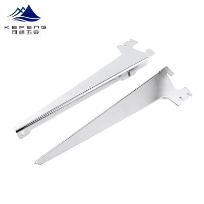 China Metal Wholesale Supermarket Angle Hooks Glass Shelf Slotted Brackets for sale