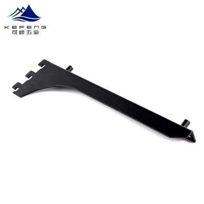 China Brand New Metal Bracket Black Merchandise Shelf Bracket Slot Channel Standing Brackets for sale