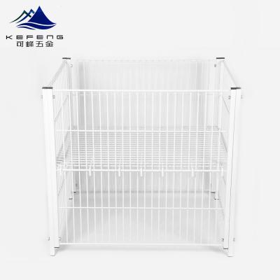 China Cliping On Shelf Collapsible Material Handling Cages Metal Wire Pallet Container For Sale for sale