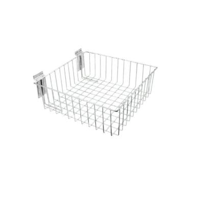 China Decorative Slatwall/Gridwall/Onwall Slatwall Iron Wire Mesh Basket for sale