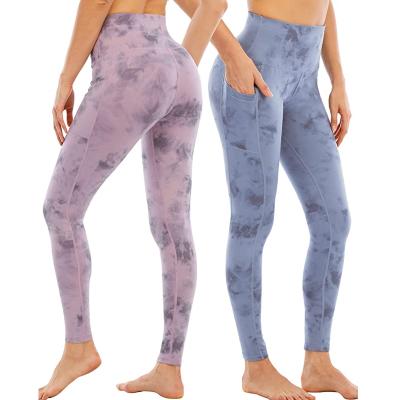 China Breathable Newcomer High Waist Fitness Workout Yoga Pants Tie Dye Prints Sport Crac! crack! butt lifting leggings for women tight for sale