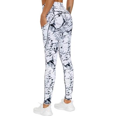 China Outdoor Running Yoga Breathable Women Fitness Tracksuits Ink Printing Gym Wear Legging for sale