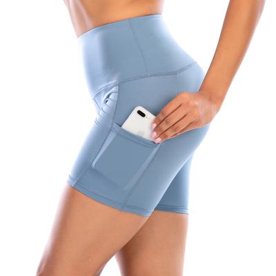 China Sustainable Sporty High Waisted Cycling Shorts Compression Sportswear Workout Running Shorts for sale