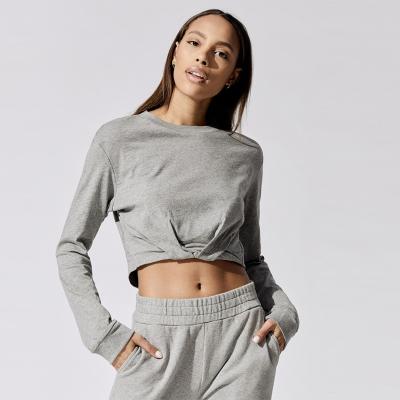 China New Arrived Breathable Girl Casual Crop T-Shirts Sports Top Jogger Set Sports Long Sleeves Crop Top For Women for sale