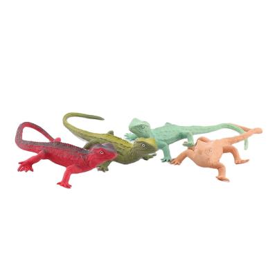 China Children Fun Toys Lizard Desert Chameleon Crocodile Crocodile Lizard Pattern Plastic Stretch Toy Simulated Fashion lfor Healthy Animals for sale