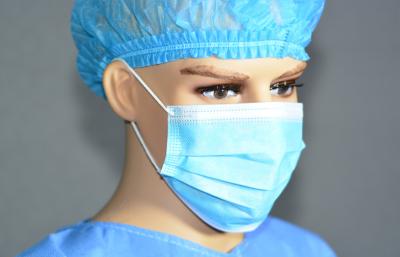 China Nonwoven Blue Protective Surgeon Face Mask For Hospital / Beauty Salon for sale