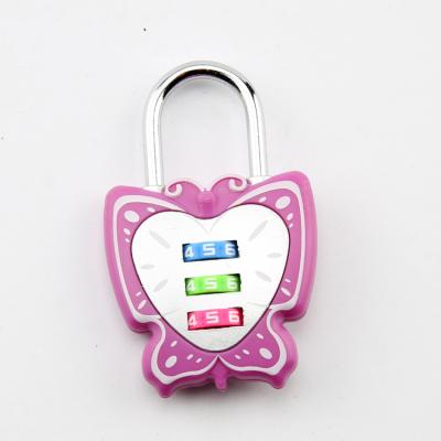 China Metal Love Heart Shaped Lock With Combination Cartoon Lock For Dairy for sale