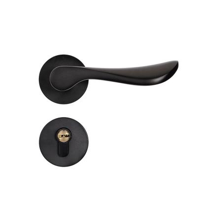 China Alumimum Aluminum Alloy Material Bathroom Door Lock Panel Indoor Door Lock With Handles for sale