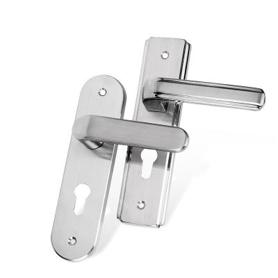 China Stainless Steel Door Lock Panel Interior Door Lock Stainless Steel With Handles for sale