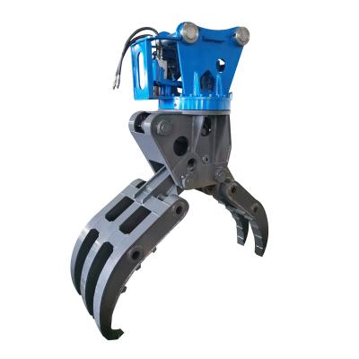 China Construction worksÂ   Excavator Hydraulic Rotary Grapple Single Cylinder Steel Grapple for sale