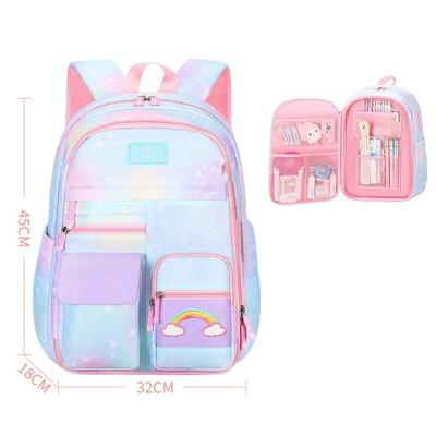 China Waterproof Cute Casual Fridge Backpack for Primary School Students, Multifunctional Gradient Color Girls Shoulder Bags for sale