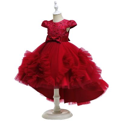 China Polyester Wedding Dress/Bridesmaid Girls Cotton Tulle Skirt Dress Princess Tow Dress for sale