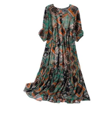 China Ms. Broad Breathable Chiffon Vintage Floral Dress for sale