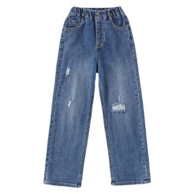 China Polyester / Cotton New Spring Girls Denim Wide Leg Pants for sale