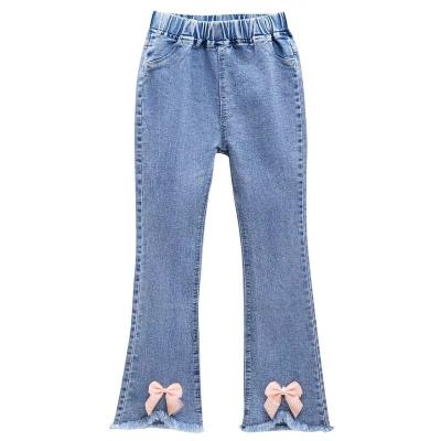 China Polyester/cotton 2023 spring and autumn matching middle new and older children stretch flared pants little girls temperament casual pants for sale