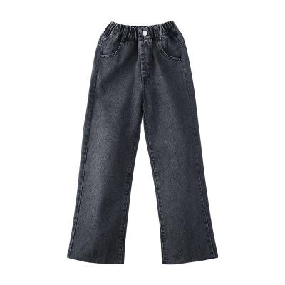 China Straight 2023 Spring Boys Girls Straight Big Leg Wide Leg Pants, Kids Casual Loose Jeans for sale