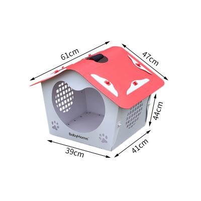 China Waterproof Cool Keeping Dog House Plastic Pet House Ventilate Puppy Shelter For Indoor Outdoor Use With Roof for sale