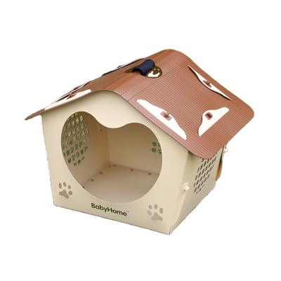 China Cool Keeping Easy To Install Collapsible With Toilet Water Proof Large Plastic Kennel Outdoor Pet Kennel for sale