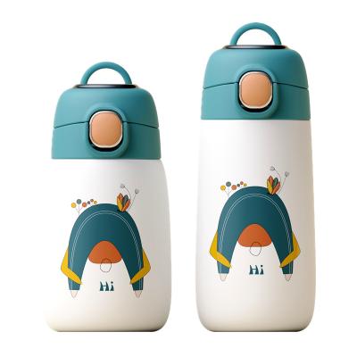 China Cartoon 304 Stainless Steel Viable Smart Portable Student Vacuum Flask Mini Water Cup Kids Hot Pot Belly Cup for sale