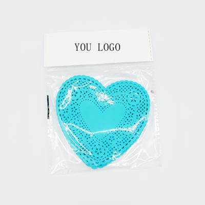 China Viable Custom Heart Shape Placema Insulation Silicone Cute Logo Mug Mat For Promotional Items for sale