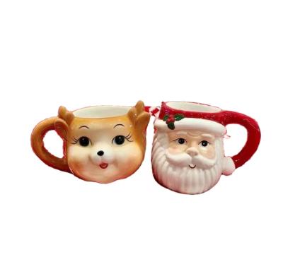 China 2022 Sustainable Christmas Moose Mugs 3D Hot Cocoa Personalized Modeling Mug for sale