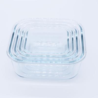 China 2021 Freshness Preservation Hot Sale Large Volume Borosilicate Glass Food Storage Container High Square 520ml Bento Lunch Box With Silicone Lid for sale