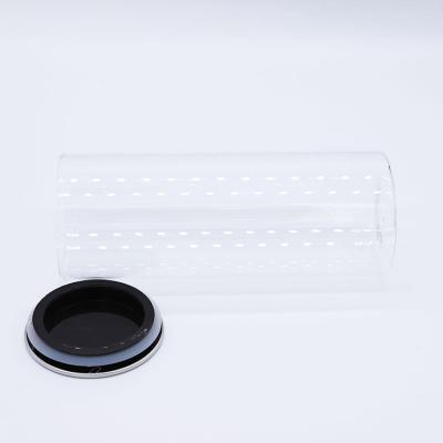 China Microwavable Universal Clear Borosilicate Glass Stored Storage Jars With 201 Stainless Steel Lid for sale