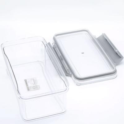 China Sustainable Rectangle Plastic Meal Compartment Storage Box Container 2500ml Single Plastic Lunch Bento Box for sale