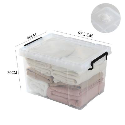 China High Quality Freshness Keeping Capacity 120L Storage Boxes Container Clothing Organizer With Lid And Plastic Wheel for sale