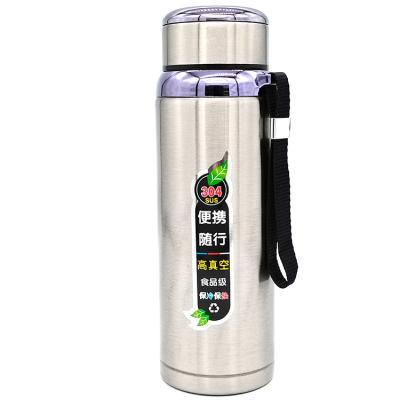 China Wholesale 304 Stainless Steel Sustainable Double Wall Upright Thermos Bottle Silver Color 600ml Outdoor Sports Vacuum Flask for sale