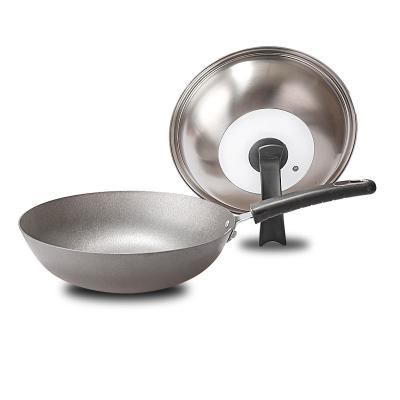 China Good Quality Long Handle Single Viable Chinese Wok Pan Big Stainless Steel Wok Pan Stainless Steel for Kitchen and Restaurant for sale