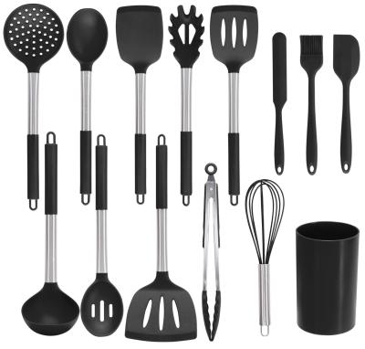 China Best Sustainable Utensil Set Kitchen Cares Cookware Set Bakery Utensils Set 14 Pieces Stainless Steel for sale