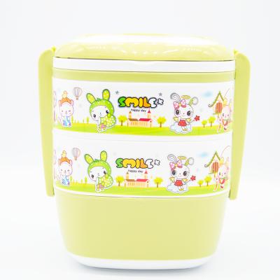 China 2021 Wholesale New Portable Microwavable Plastic Bowl Microwave Bowl Three Layers For Students Picnic for sale