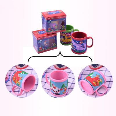 China Sustainable Hot Selling Promotional Gift PVC Rubber Cup Soft Plastic Kids Stick Cup for sale