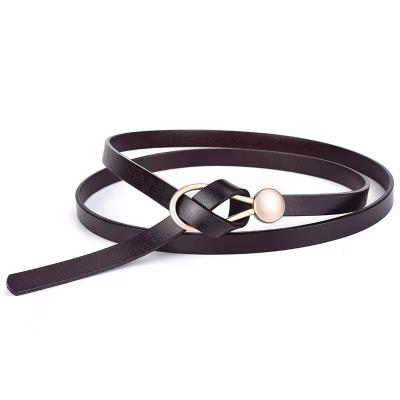 China Black Leisure Flexible Suit Belt Slim Women's Leather Soft Knot Decorative Belt Fashion With Dress Sweater Waist For Female for sale