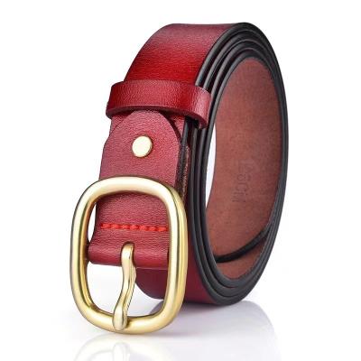 China Manufacturer direct selling simple and soft pure leather student leather belt fashion jeans decorative belt for women for sale