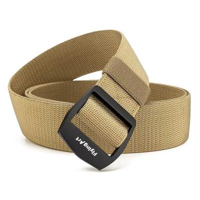 China Manufacturer direct selling 3.8cm zigzag buckle leisure nylon wide elastic outer belt single pants belt for men and women for sale