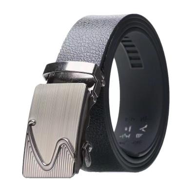 China Wholesale Adjustable Automatic Black Belt Buckle Iron Belt Customizable Business Casual Dress For Men for sale