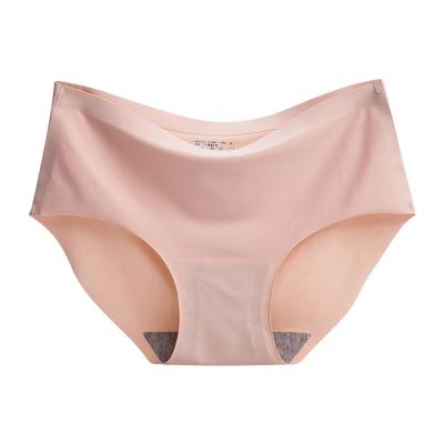 China Breathable Briefs Cotton Crotch Lace Hip Shorts Solid Color Seamless Sexy Ice Silk Ladies Panties for sale